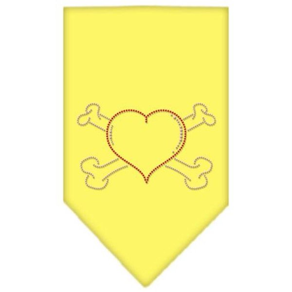 Unconditional Love Heart Crossbone Rhinestone Bandana Yellow Large UN802700